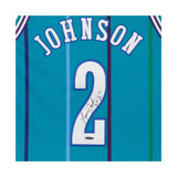 Larry Johnson Autographed Authentic Mitchell & Ness Hornets Home Jersey