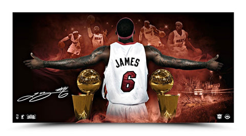 LeBron James Autographed Witness 2013 NBA Finals Designed Photo