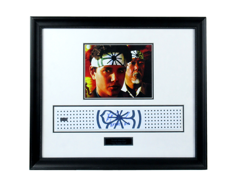 Ralph Macchio Signed Framed 23x21 Authentic Floral Pattern Headband with "Karate Kid" Inscription