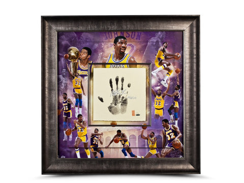 Magic Johnson Autographed & Inscribed LA Lakers Tegata