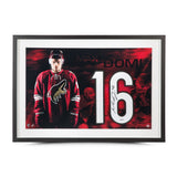 Max Domi Autographed White Jersey Number "Spotlight" 28 x 18