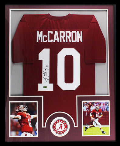 AJ McCarron Signed Alabama Crimson Tide Custom Framed Red Jersey