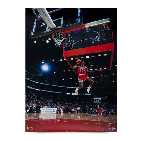 Michael Jordan Autographed 88' Scoreboard Dunk Photo 30 x 40