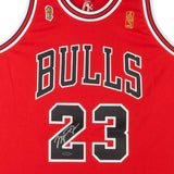 Michael Jordan Autographed 1996-97 Bulls Red NBA Finals Patch Mitchell & Ness Jersey