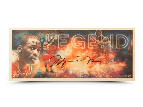 Michael Jordan Autographed Legend Bamboo Print