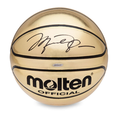Michael Jordan Autographed Molten Gold Trophy Basketball