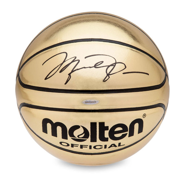 Michael Jordan Autographed Molten Gold Trophy Basketball