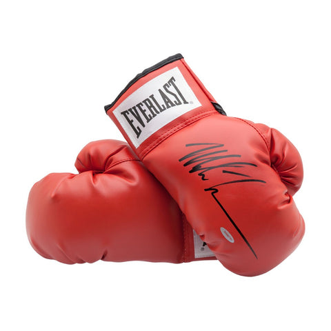 Mike Tyson Autographed Red Everlast Boxing Gloves