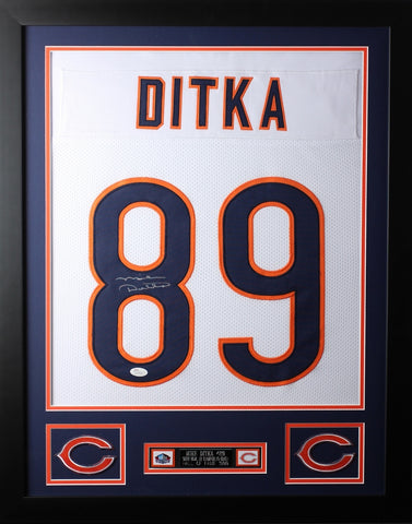 Mike Ditka Framed and Autographed White Bears Jersey