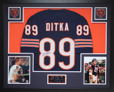 Mike Ditka Autographed and Framed Navy Bears Jersey