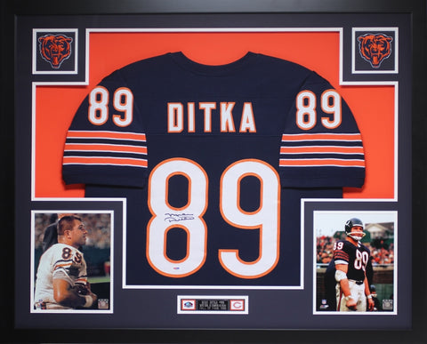 Mike Ditka Autographed and Framed Blue Bears Jersey