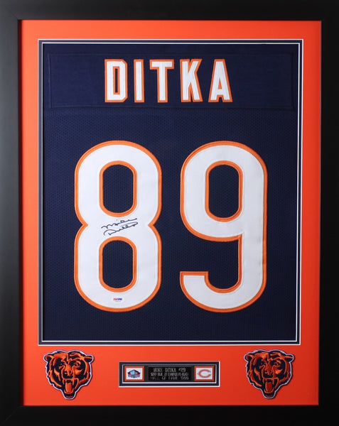 Mike Ditka Framed and Autographed Navy Bears Jersey
