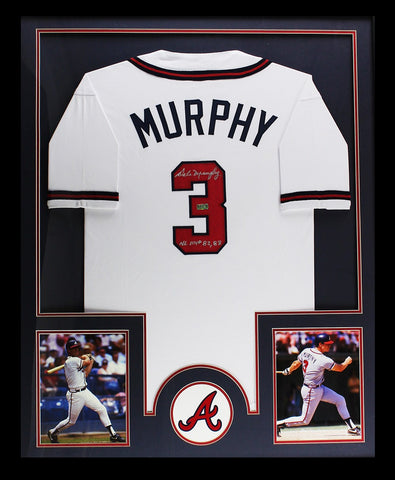 Dale Murphy Signed Atlanta Braves Custom Framed White Jersey With "82, 83 NL MVP" Inscription