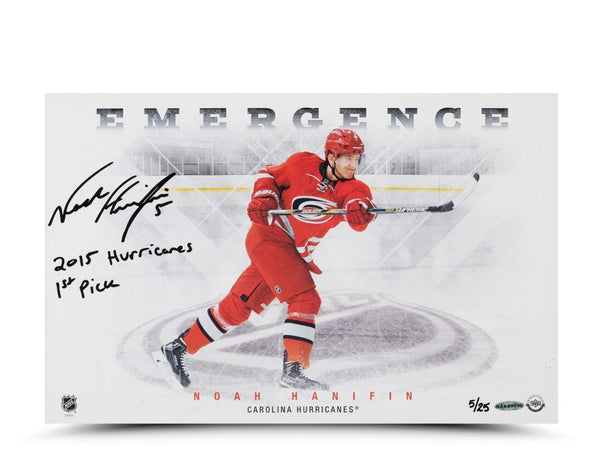 Noah Hanifin Autographed & Inscribed Emergence 11 x 17 Photo