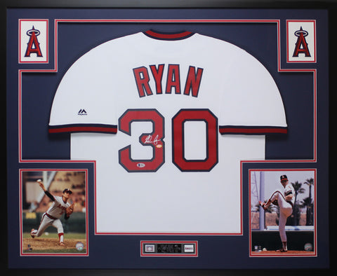 Nolan Ryan Autographed Framed White Angels Jersey