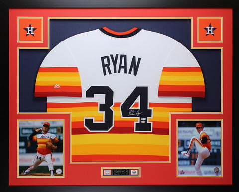 Nolan Ryan Autographed Framed Astros Jersey