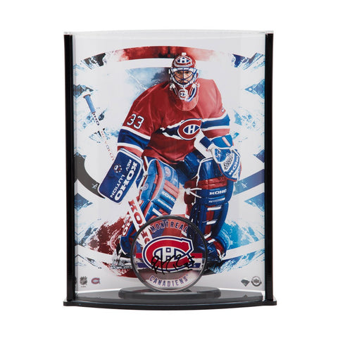 Patrick Roy Autographed Acrylic Montreal Canadiens Puck & Curve Display