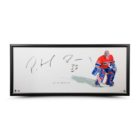 Patrick Roy Autographed The Show "Stand-up" 46 x 20 Framed