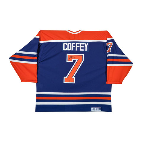 Paul Coffey Autographed Edmonton Oilers Authentic Blue Jersey