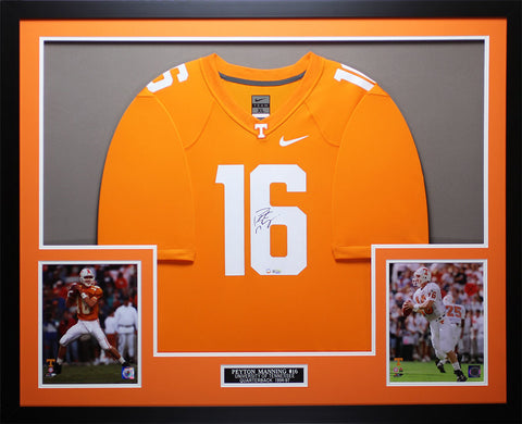 Peyton Manning Auto Framed Orange Tennessee Jersey