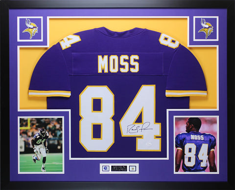 Randy Moss Autographed and Framed Purple Vikings Jersey