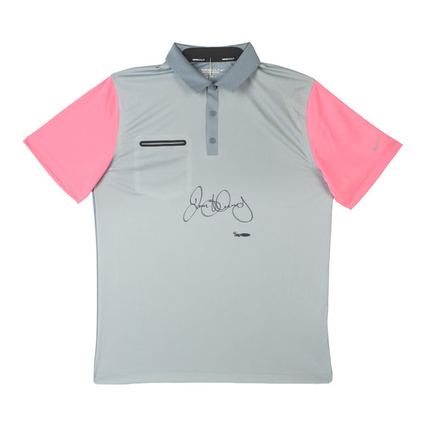 Rory McIlroy Autographed Grey, Pink and Silver Nike Polo