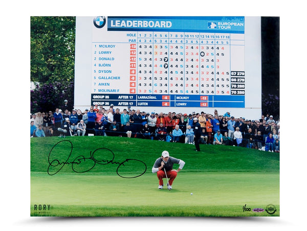 Rory McIlroy Autographed Scoreboard Photo