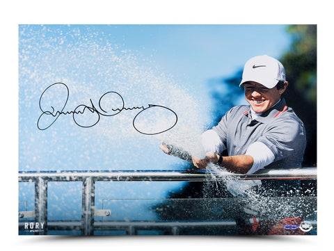 Rory McIlroy Autographed Spray of Victory Photo