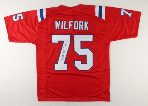 Vince Wilfork Signed New England Patriots Jersey (JSA COA) 5xPro Bowl Nose Tackl