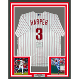 Framed Autographed/Signed Bryce Harper 33x42 Phillies Jersey Fanatics & MLB COA