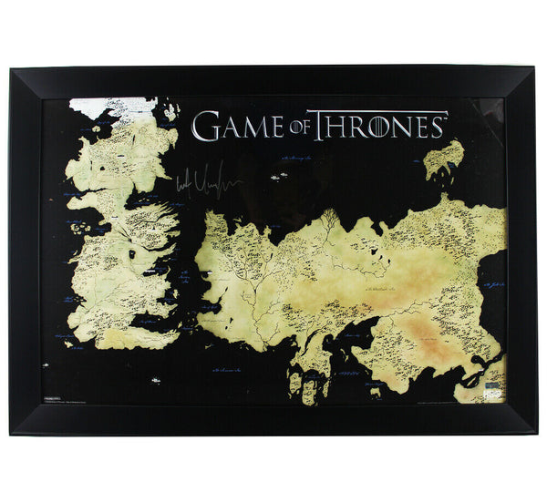Kit Harington Signed Game of Thrones Westeros Map Framed Poster