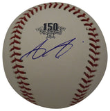 Aristides Aquino Autographed/Signed OML Baseball Reds 150th Anv MLB 36009