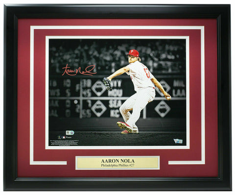 Aaron Nola Phillies Signed Framed 11x14 Spotlight Photo Fanatics