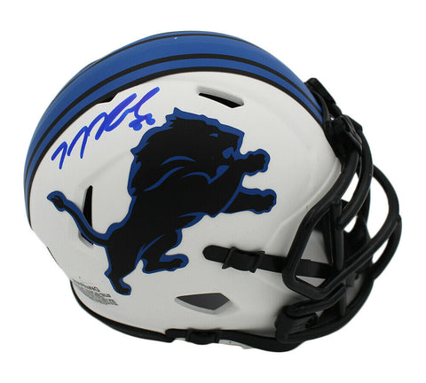 TJ Hockenson Signed Detroit Lions Speed Lunar NFL Mini Helmet