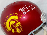 O. J. Simpson Heisman Signed USC Trojans F/S Riddell Helmet- JSA W Auth *White