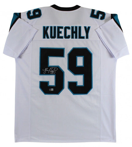Luke Kuechly Signed Carolina Panthers Jersey (Beckett) 6xPro Bowl Linebacker