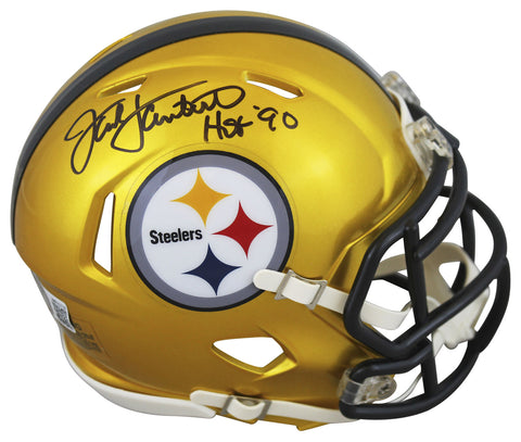 Steelers Jack Lambert "HOF 90" Authentic Signed Flash Speed Mini Helmet BAS Wit