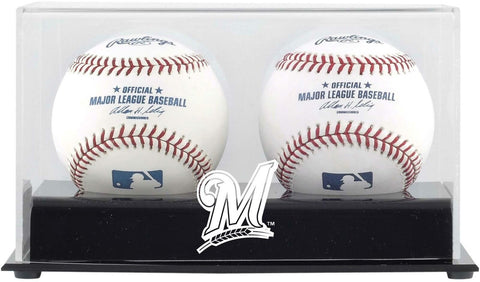 Milwaukee Brewers Two Baseball Cube Logo Display Case-Fanatics