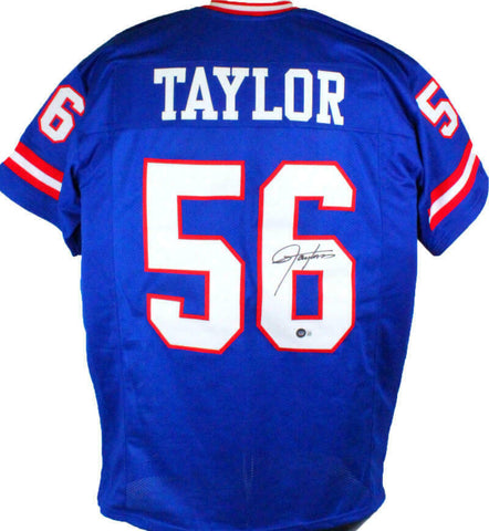 Lawrence Taylor Autographed Blue Pro Style Jersey ALT SLEEVES- Beckett W *Black