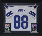 Michael Irvin Authentic Signed White Pro Style Framed Jersey BAS Witnessed