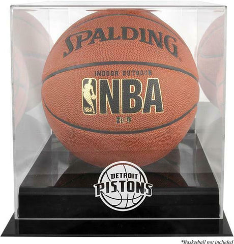 Detroit Pistons (2005-2017) Blackbase Basketball Display Case w/Mirrored Back