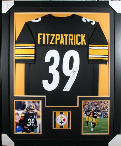 MINKAH FITZPATRICK (Steelers black TOWER) Signed Autographed Framed Jersey PSA