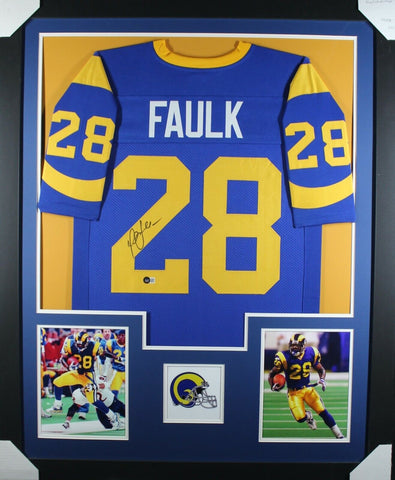MARSHALL FAULK (Rams throwback TOWER) Signed Autographed Framed Jersey Beckett