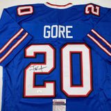 Autographed/Signed Frank Gore Buffalo Blue Football Jersey JSA COA