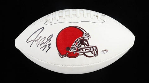 Joe Thomas Signed Cleveland Browns Logo Football (Schwartz COA) 10xPro Bowl O.T.