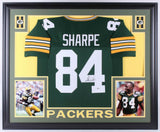 Sterling Sharpe Signed Green Bay Packers 35x43 Custom Framed Jersey /Beckett COA