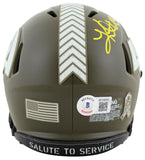 Rams Kurt Warner Authentic Signed Salute To Service Speed Mini Helmet BAS Wit