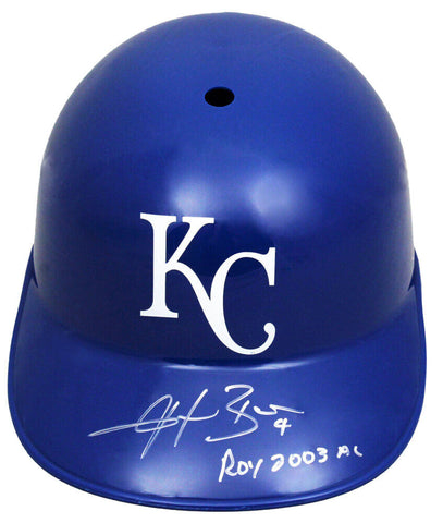 ANGEL BERROA Signed Kansas City Royals Replica Batting Helmet w/ROY 2003 AL - SS