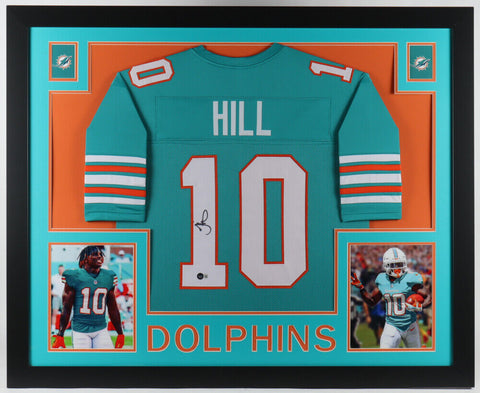 Tyreek Hill Signed Miami Dolphins 35"x43" Framed Jersey (Beckett Hologram)
