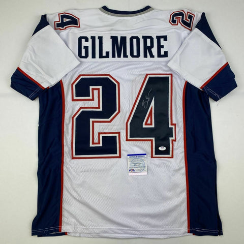 Autographed/Signed STEPHON GILMORE New England White Football Jersey PSA/DNA COA